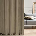 Zasłona szyta na flexach ENYA jasnobrązowa z miękkiej półmatowej tkaniny welwetowej