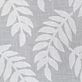 Firana biała z ozdobnym pasem żakardowych liści w górnej części 140x250 cm przelotka ANET