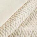 Koc 130x160 cm kremowy z widocznym plecionym splotem KAYLA