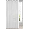 Firana biała w pionowe pasy z tkaniny przeplatanej srebrną nicią 290x250 cm przelotka EMMA