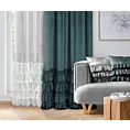 Zasłona welwetowa morska zdobiona falbanami 140x270 taśma - CHARLOTTE 1