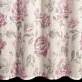 Zasłona naturalna, różowa z tkaniny z dodatkiem lnu zdobiona nadrukiem subtelnych kwiatów 140x250 cm przelotki -  DAVENA
