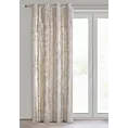 Zasłona welwetowa kremowo, szampańska z przecieranym nadrukiem 135x250 cm przelotka - SOFI