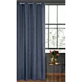 Zasłona welwetowa granatowa we wzór geometryczny 140x250 przelotka - INGA - Pierre Cardin