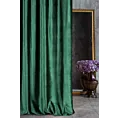 Zasłona szyta na taśmie 5 cm ITALIA zielona z tkaniny welwetowej o delikatnym połysku