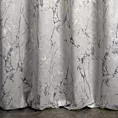 Zasłona beżowo, grafitowa z marmurkowym wzorem, welwetowa 140x250 cm przelotka - WERA