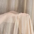 Firana szyta na taśmie 5 cm jasnobeżowa z delikatnej tkaniny o luźnym splocie, wykończona obciążnikiem