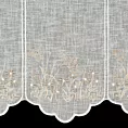 Tkanina firanowa zazdrostka z etaminy zdobiona haftem subtelnym drobnych kwiatuszków