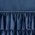 Zasłona welwetowa granatowa zdobiona falbanami i lśniącymi akcentami 140x250 cm taśma - CARLI