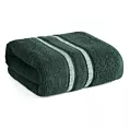 Ręcznik do rąk 30x50 cm bawełniany kolor ciemnozielony w kontrastujące pasy 500 g/m2 DINA