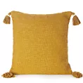 Poszewka KIMI w stylu boho z bawełnianej tkaniny o strukturalnym splocie z chwostami na rogach
