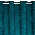 Zasłona turkusowa ze złotym wzorem z welwetu 140x250 cm przelotka - L OTOS 1 - Limited Collection
