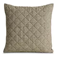 Poszewka na poduszkę 45x45 cm o strukturze lnu pikowana metodą hot press ciemnobeżowy LEN