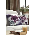 Poszewka na poduszkę 45x45 cm welwetowa, fioletowo kremowa, dwustronna z motywem kwiatów VELVET 124 Eurofirany Premium