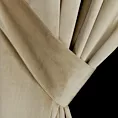 Zasłona welwetowa jasnobeżowa, troczek w zestawie 140x300 cm taśma - ANTARA