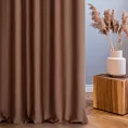 Zasłona szyta na taśmie 5 cm brązowa z gładkiej tkaniny typu blackout
