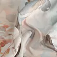 Zasłona beżowo, ruda zdobiona nadrukiem kwiatów 140x250 cm przelotka NESSI
