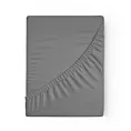 Prześcieradło z gumką 220x200 cm z bawełny kolor stalowy 105 g/m2 BASIC