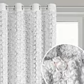 Zasłona biała z szyfonu zdobiona różami 3D 140x250 cm przelotka - ROSES Eva Minge