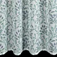 Dekoracja okienna biało, zielona z lekkiej etaminy z nadrukiem gałązek 140x270 cm taśma CLARISSA Design 91