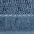Ręcznik kąpielowy 70x140 cm bawełniany kolor niebieski o ryżowej strukturze ze stebnowaniem i welwetową bordiurą 500 g/m2 SALADO