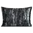 Poszewka na poduszkę 50x70 cm welwetowa czarna, pikowana metoda hot press zdobiona błyszczącym przecieranym nadrukiem BLINK 43 Eurofirany Premium