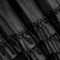 Zasłona welwetowa czarna zdobiona falbanami 140x270 cm taśma - CHARLOTTE