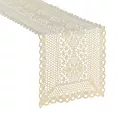 Bieżnik na stół 32x140 cm jasnobeżowy  ażurowy MEGGY w stylu boho