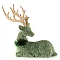 Figurka świąteczna RENIFER z filcu z drewnianymi rogami