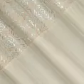 Zasłona kremowo, złota z dekoracyjnym pasem z welwetu 140x250 cm przelotka - LIZA