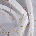 Zasłona biało, złota zdobiona nadrukiem geometrycznym z tkaniny typu oxford 140x250 cm przelotka - EVI