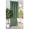 Zasłona welwetowa ciemnozielona z prążkowanym złotym wzorem 140x250 cm przelotka - AMABEL