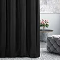 Zasłona szyta na taśmie 5 cm DORA - HIT czarna z miękkiej tkaniny o welurowej strukturze