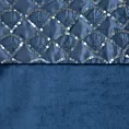 Zasłona granatowo, srebrna z lśniącego welwetu z aplikacja z cekinów 140x250 cm przelotka - MARGOT