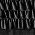 Zasłona welwetowa czarna zdobiona falbanami 140x250 cm przelotka - ERIN