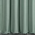 Zasłona szyta na flexach miętowa z tkaniny blackout zaciemniającej w 100% o naturalnej strukturze