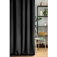 Zasłona szyta na taśmie 5 cm ENYA czarna z miękkiej półmatowej tkaniny welwetowej