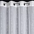 Firana biało, srebrna z etaminy z geometrycznym nadrukiem 140x250 cm przelotka ELSI