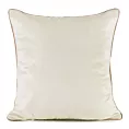 Poszewka na poduszkę 60x60 cm welwetowa kolor kremowy o delikatnym połysku z ozdobną lamówką GAJA 2