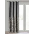 Zasłona welwetowa grafitowo, szampańska zdobiona błyszczącym nadrukiem 140x250 cm przelotka - TORI