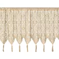 Zazdrostka jasnobeżowa  ażurowa w stylu boho z ozdobnymi chwostami 150x60 cm tunel MARTHA