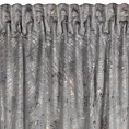 Zasłona stalowo, szampańska ze wzorem liści bananowca z miękkiego welwetu 135x270 cm taśma - TULIA