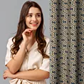 DESIGN 91 Zasłona JULIET z tkaniny typu oxford z motywem geometrycznym