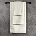 Ręcznik kąpielowy 50x90 cm bawełniany kolor kremowy zdobiony metaliczna nicią 500 g/m2 ROYAL