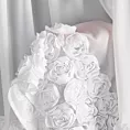 Zazdrostka biała z szyfonu zdobiona różami 3D 70x150 cm taśma - ROSES11 Eva Minge