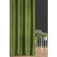 Zasłona szyta na taśmie 5 cm zielona z miękkiej, matowej tkaniny w drobny geometryczny wzór
