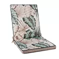 Poduszka na krzesło 42 x 92 x 4 cm wodoodporna kremowo, zielona zdobione motywem egzotycznych liści GARDEN