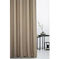 Zasłona szyta na taśmie 5 cm ciemnobeżowa z miękkiej tkaniny o naturalnym splocie w stylu ekologicznym
