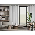 Zasłona biała z żakardowym geometrycznym wzorem z matowego welwetu 140x250 cm przelotka - ISLA