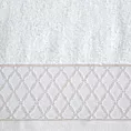 Ręcznik kąpielowy 70x140 cm bawełniany kolor biały zdobiony wzorem geometrycznym 500 g/m2 LAYLA